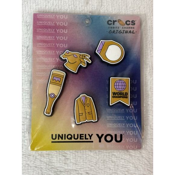 Crocs Jibbitz Charms -Winner 5 Pack- GOAT World Champions Ring Uniquely You - Picture 1 of 2